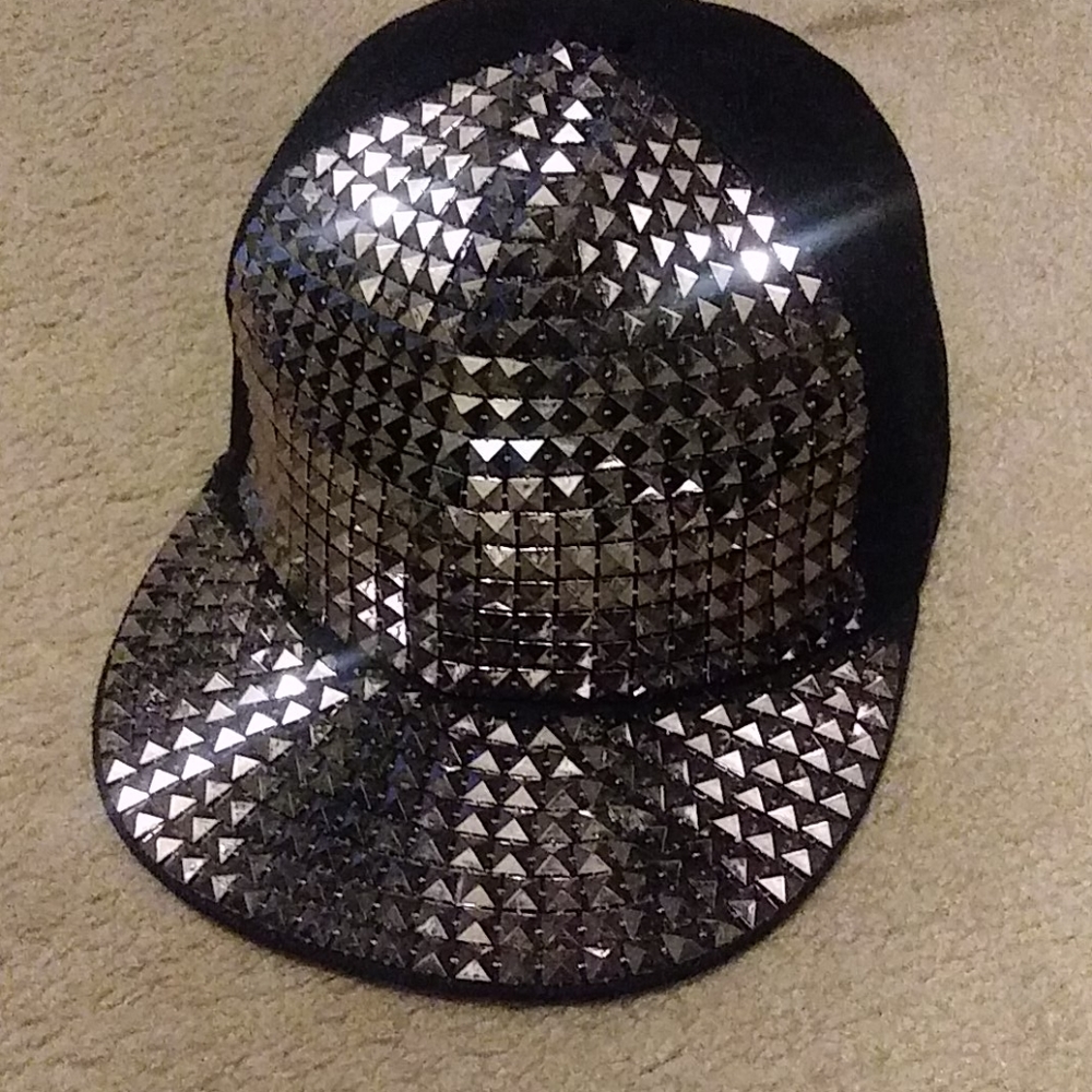 Silver studded cap
